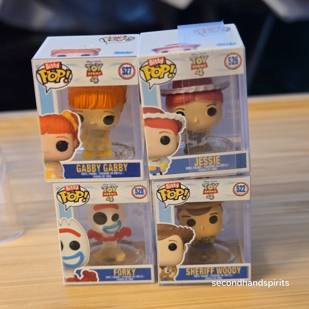 Disney Pixar Toy Story Bitty Pop Figures 4 Pack Forky Woody Gabby Jessie
